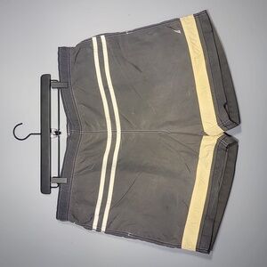 Nautica Vintage 90's Gray Stripe Men's Swimming Trunks Board Shorts